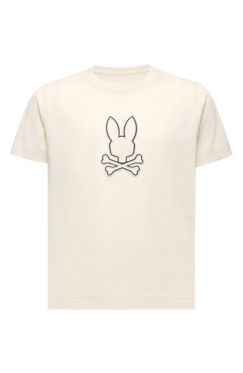 Psycho Bunny Kids' Seth Appliqué Graphic T-Shirt in 031 White Cap Gray 