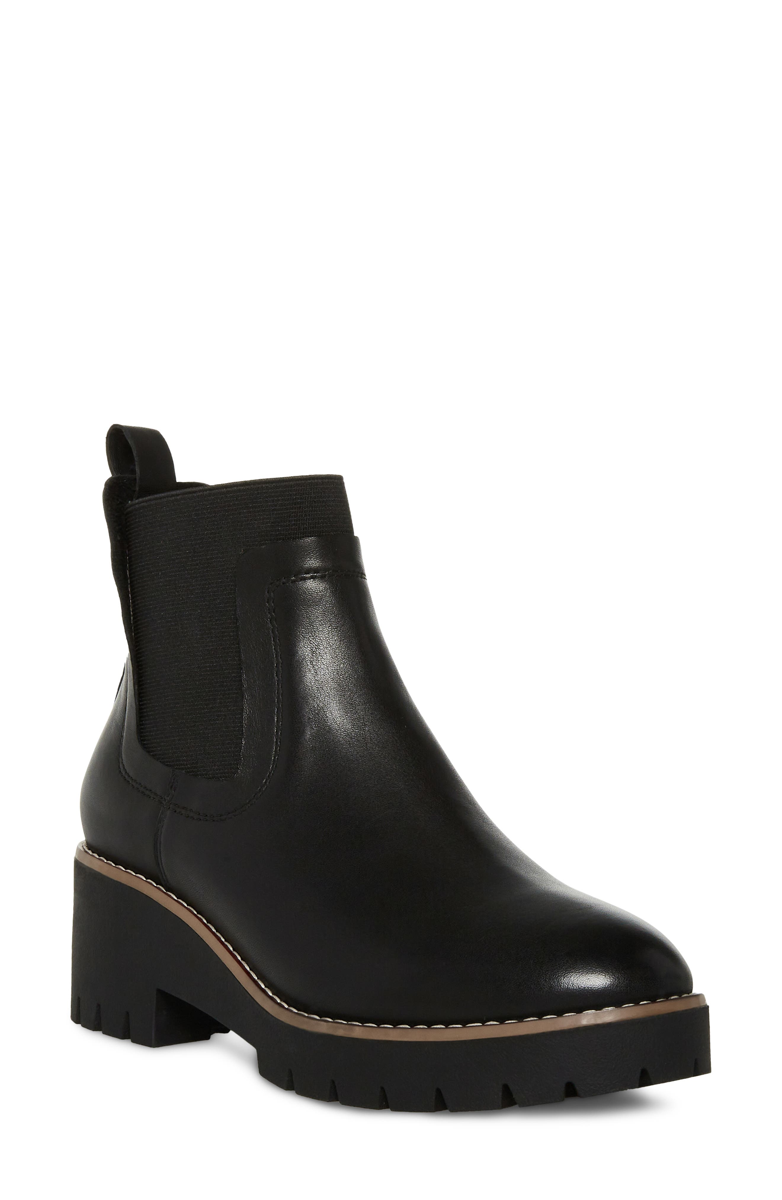 Donovan Waterproof Chelsea Boot, Main, color, BLACK LEATHER
