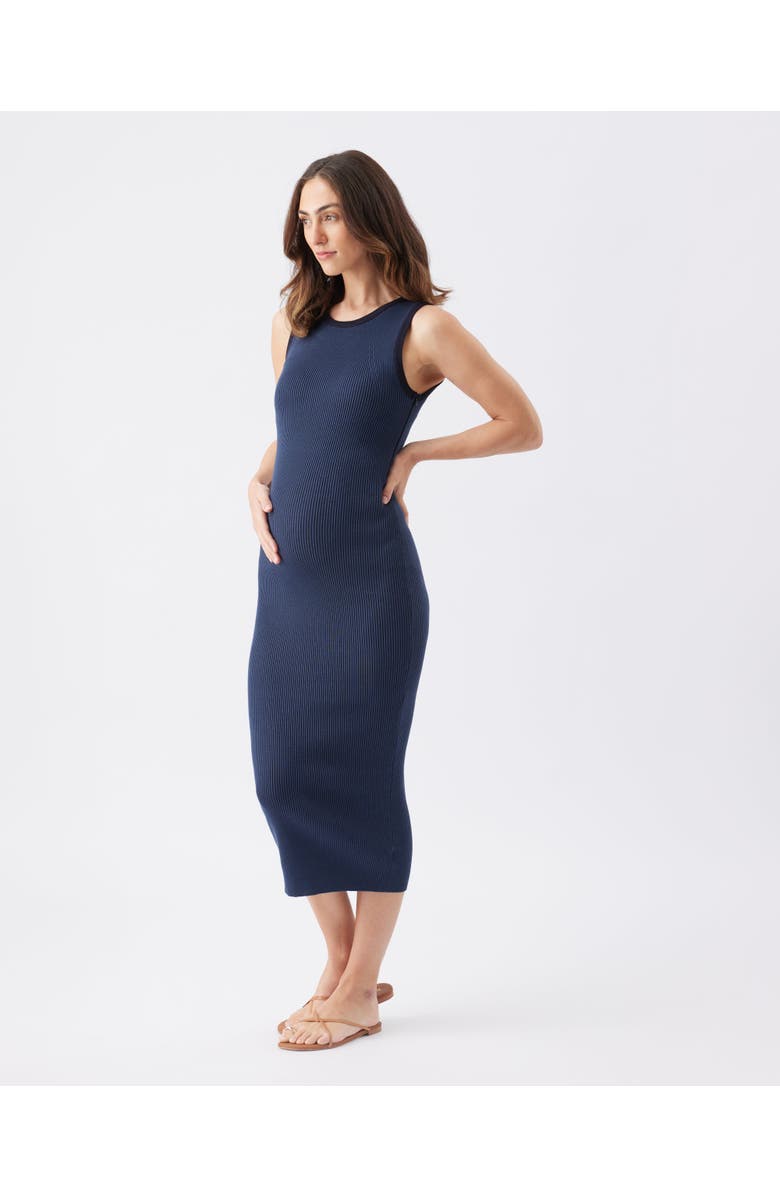 Ripe Maternity Noa Rib Knit Nursing Dress, Alternate, color, Indigo / Navy