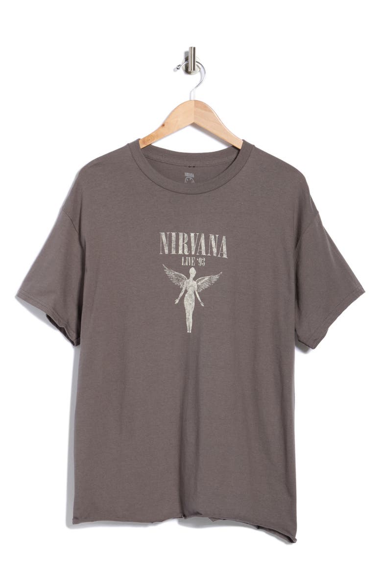 Merch Traffic Nirvana Live '93 Graphic T-Shirt, Alternate, color, Solid Charcoal
