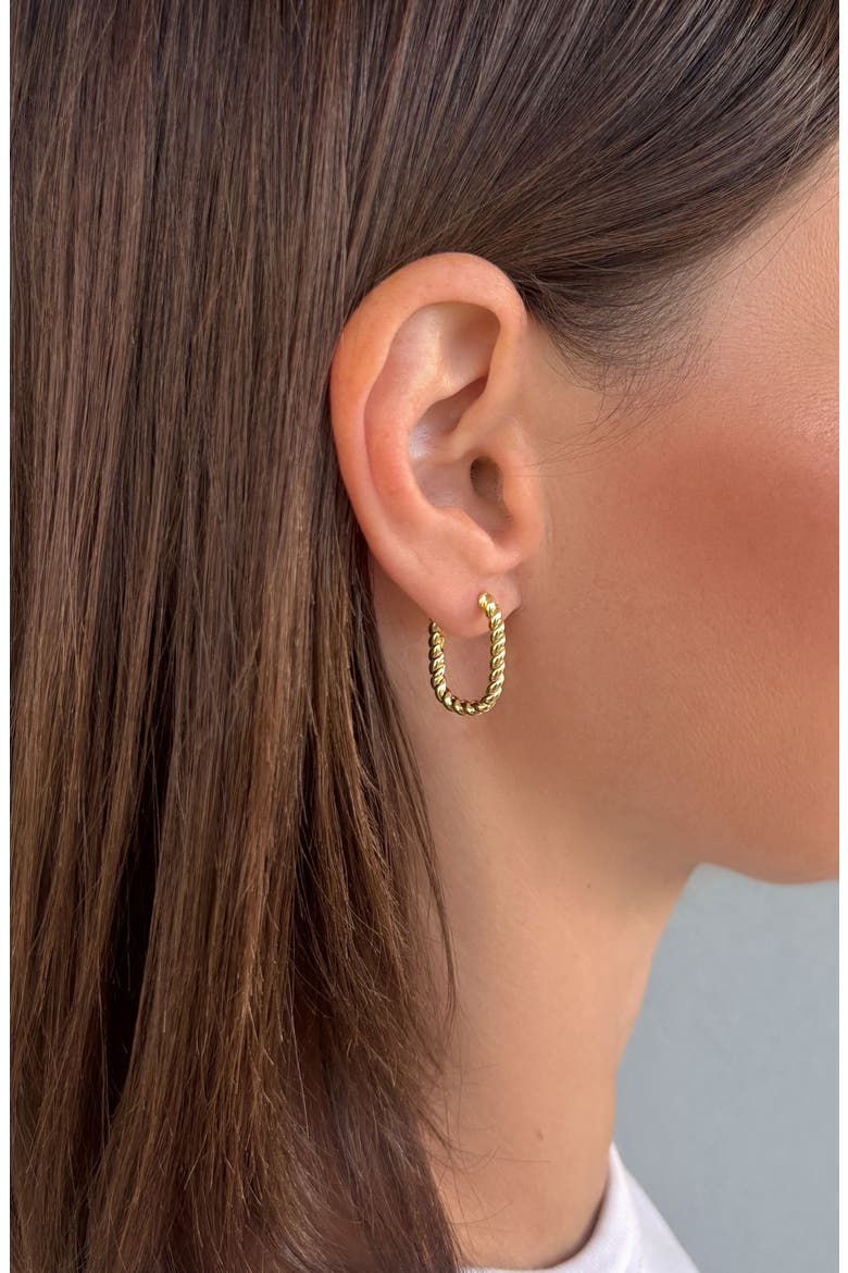 Set of 3 Rectangular Huggie Hoop Earrings, Alternate, color, GOLD