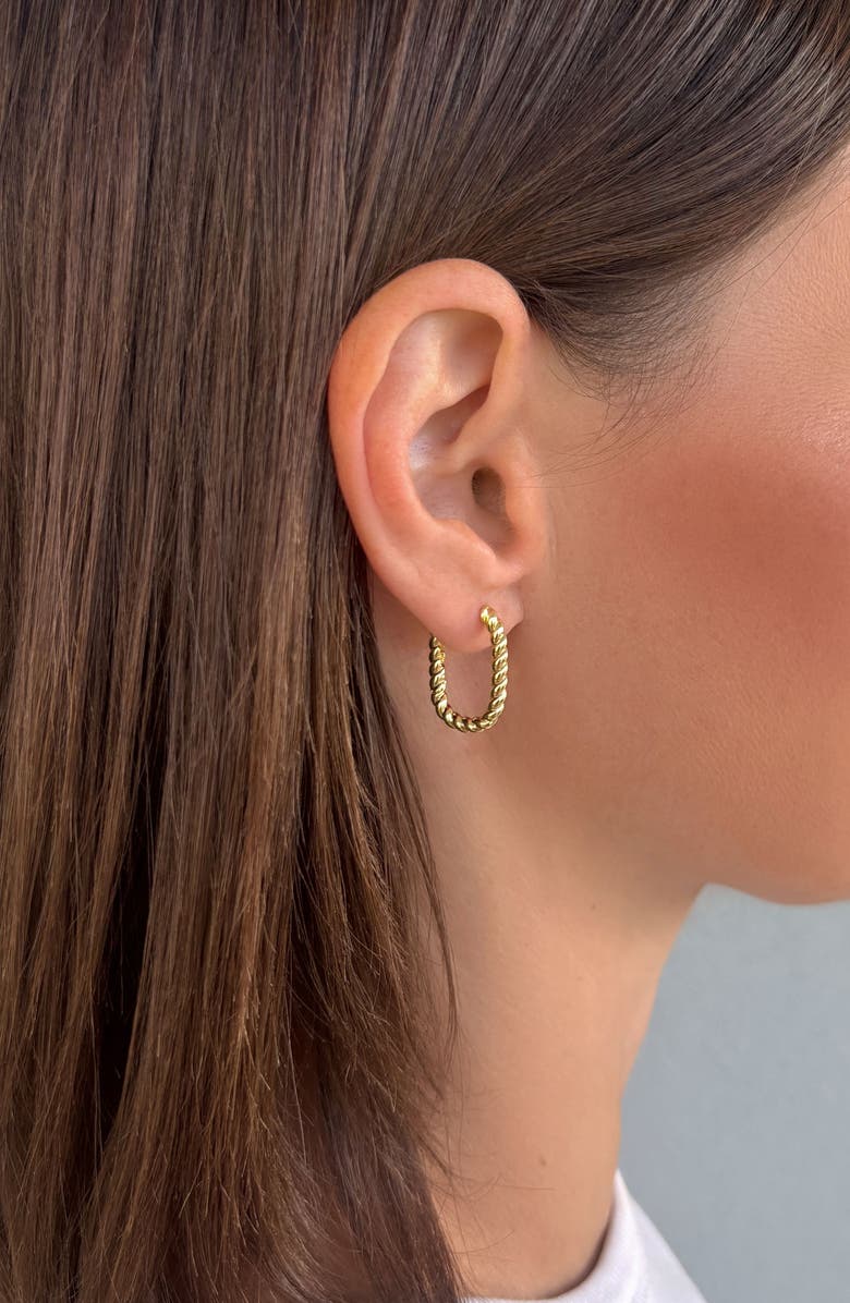 Adornia Set of 3 Rectangular Huggie Hoop Earrings, Alternate, color, Gold