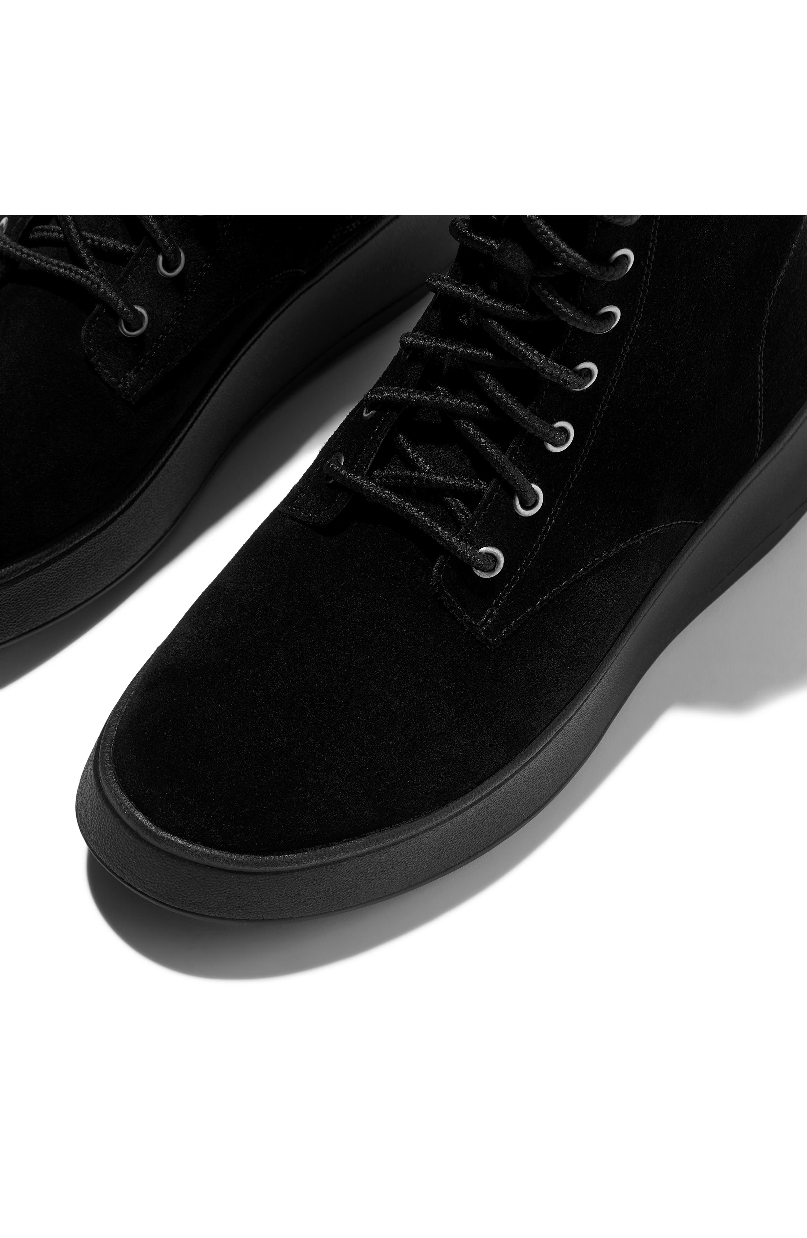 F-Mode Suede Flatform Boot, Alternate, color, ALL BLACK