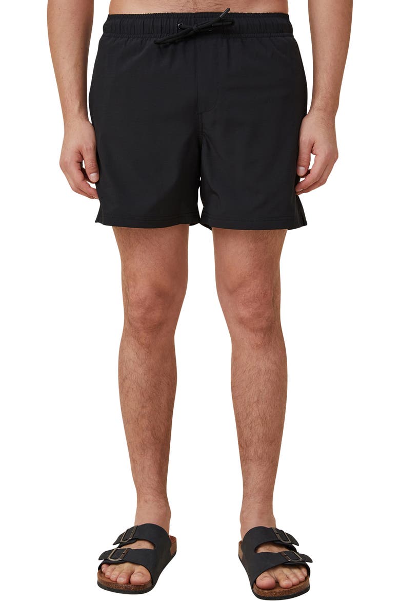 Stretch Swim Trunks, Main, color, BLACK