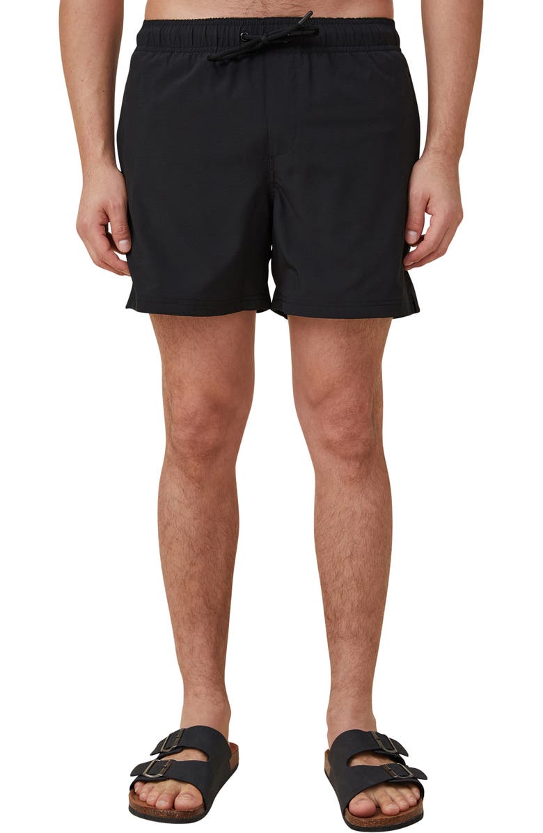 Cotton On Stretch Swim Trunks, Main, color, Black