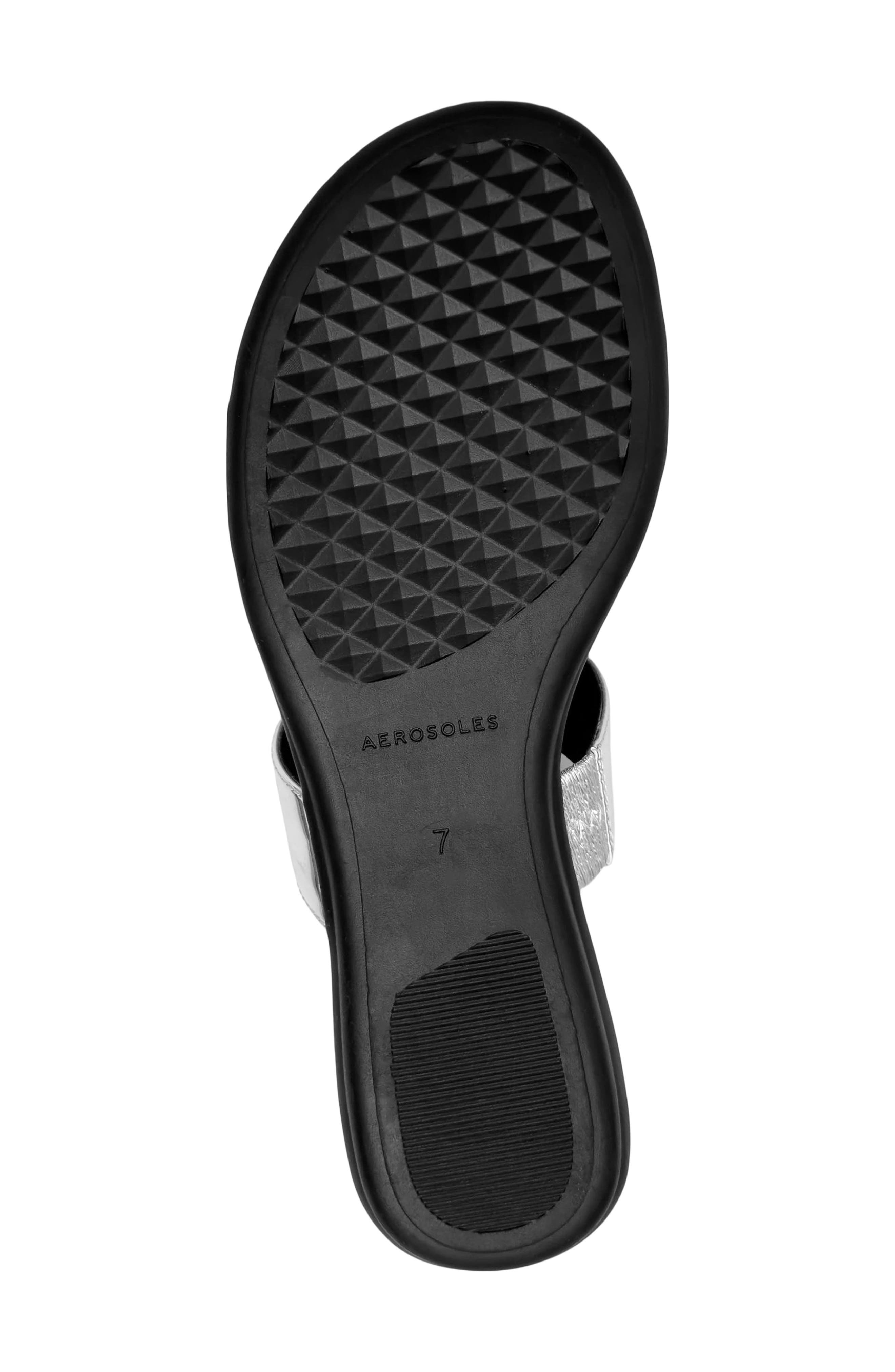 Aerosoles Concetta Two-Strap Sandal, Alternate, color, Silver Fx Mirror Metallic