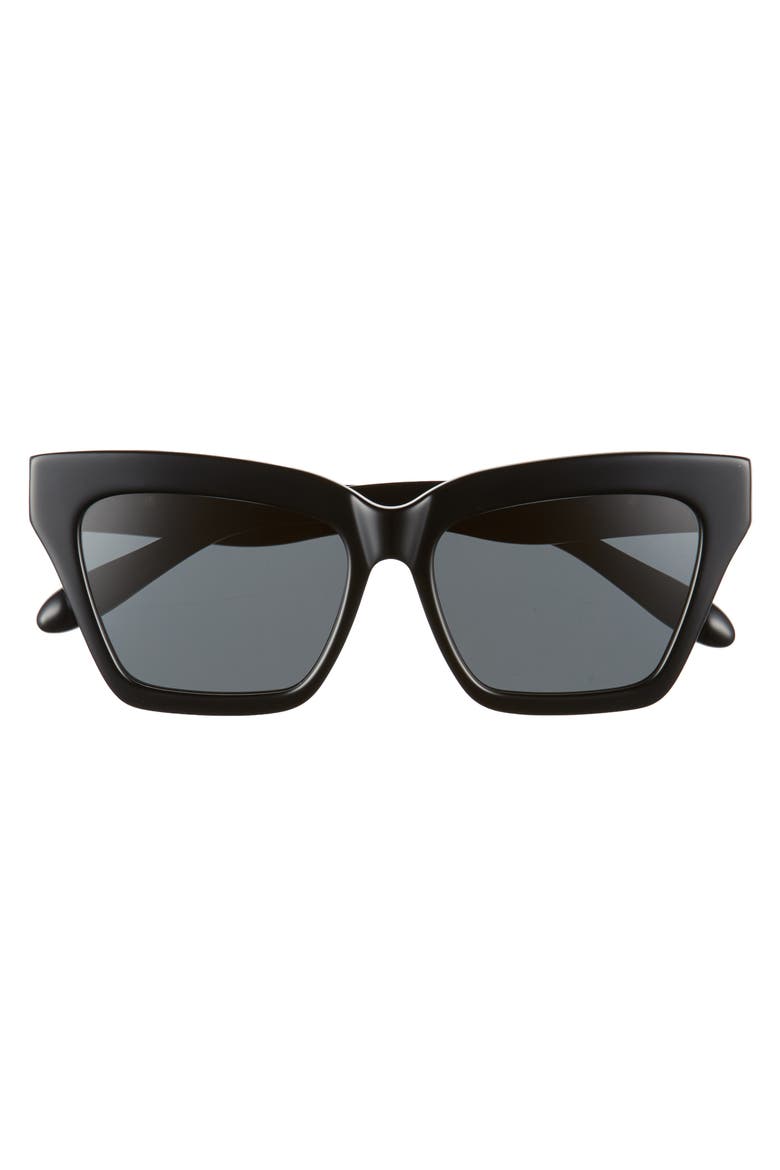 Half Half 54mm Cat Eye Sunglasses, Alternate, color, BLACK/ BLACK SOLID