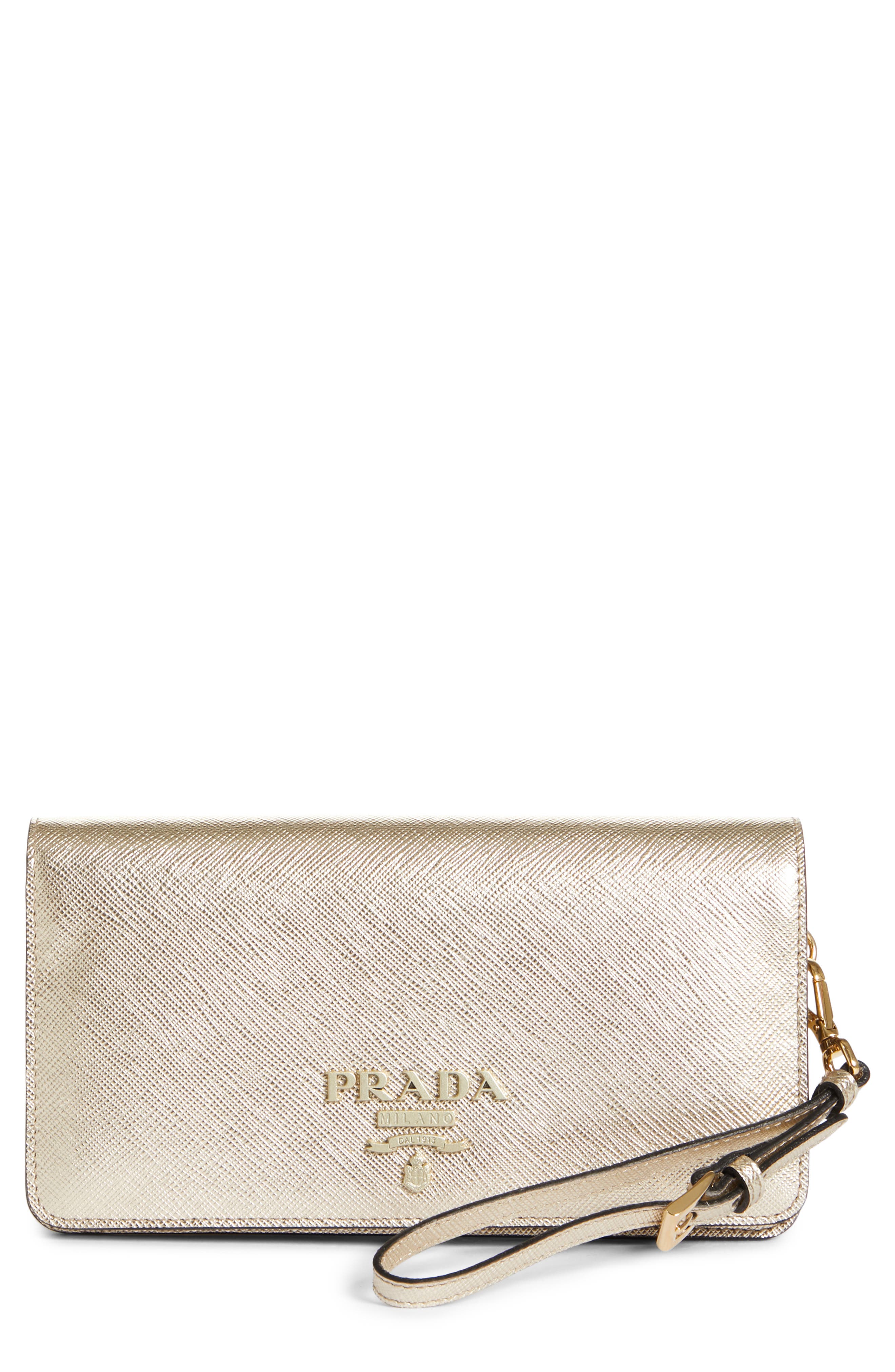 Mini Monochrome Leather Wallet on a Chain, Main, color, PIRITE