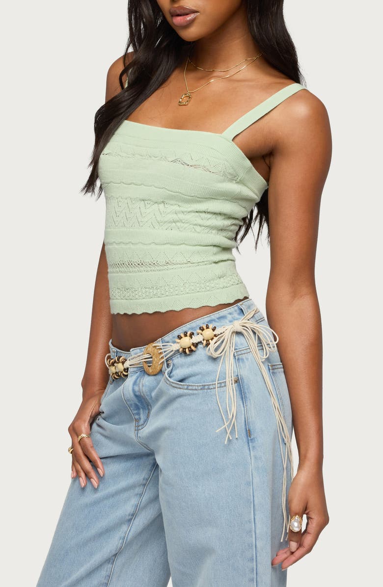 EDIKTED Naia Pointelle Camisole, Alternate, color, 