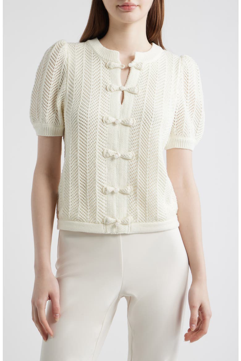 The Billie Bow Cardigan, Main, color, SKY WHITE