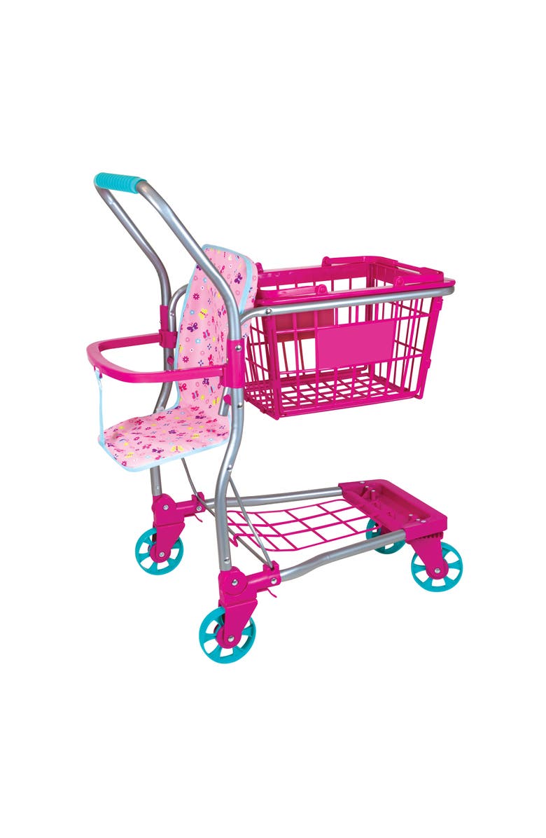 Lissi 16 Inch Baby Doll & Shopping Cart Set, Pink & Blue Bunny Outfit, Trolley, Alternate, color, Multicolored