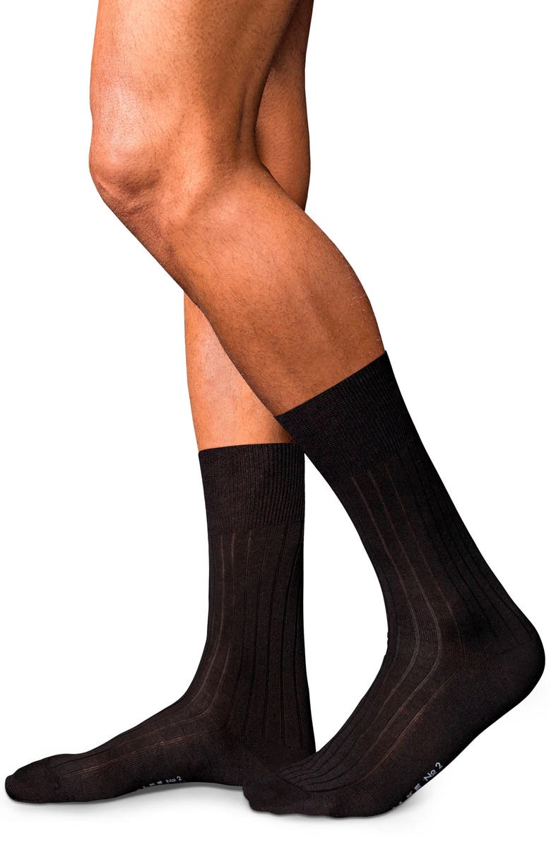 Falke No. 2 Cashmere Blend Dress Socks, Alternate, color, Black