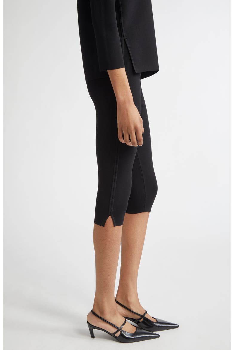 Compact Knit Capri Trousers, Alternate, color, BLACK