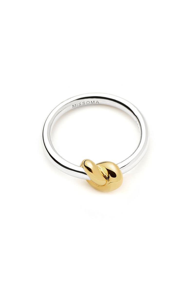 x Lucy Williams Knot Stacking Ring, Alternate, color, GOLD VERMIL/STERLING SILVER
