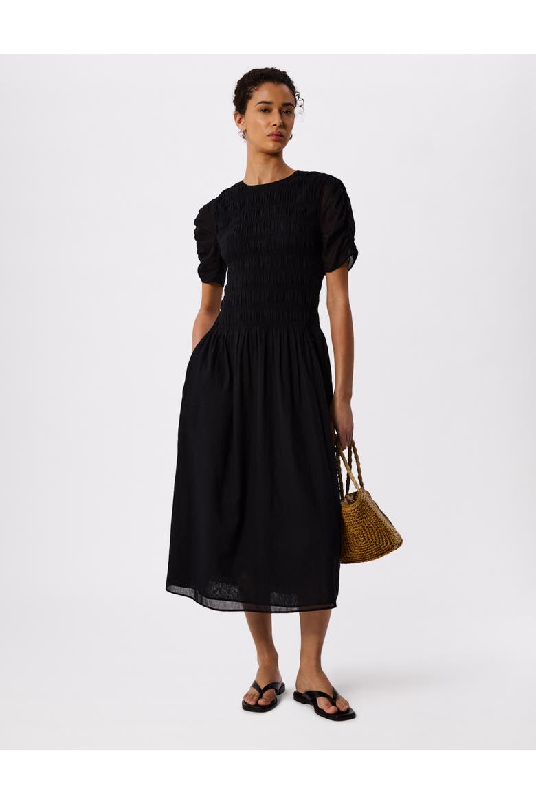 Avery Smoked Dress, Main, color, Black