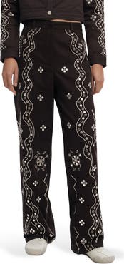 Desigual Embroidered Straight Leg Pants