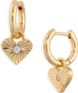 Madewell Engine Turned Heart Huggie Hoop Earrings