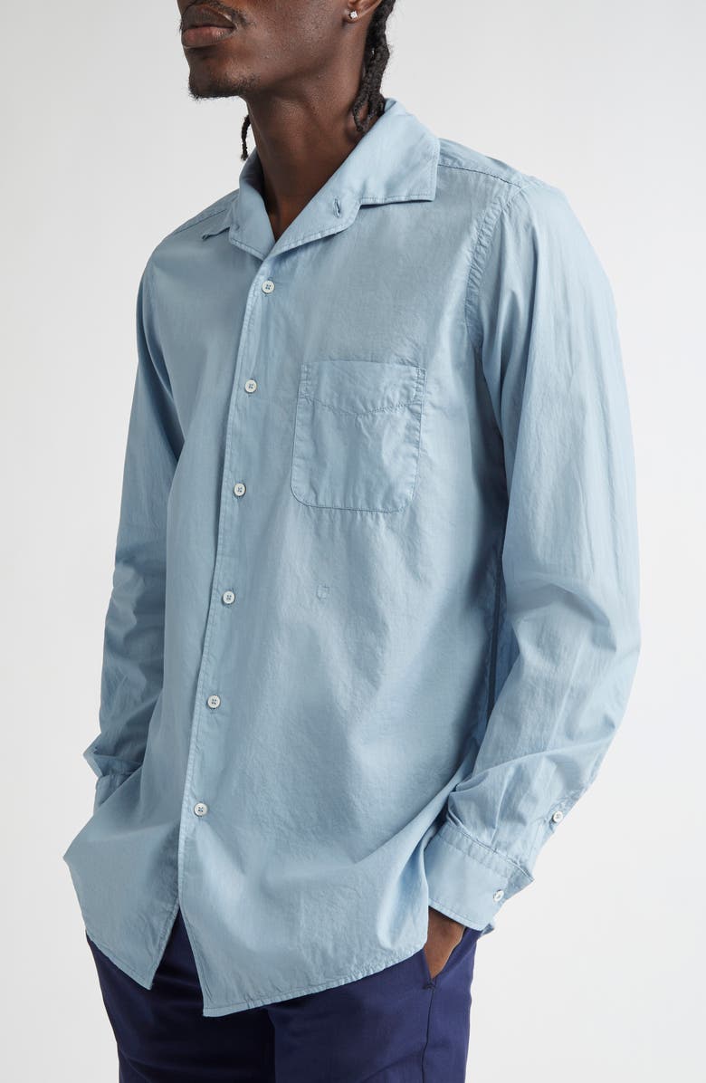 Massimo Alba Bowles Cotton Button-Up Shirt, Alternate, color, Avio