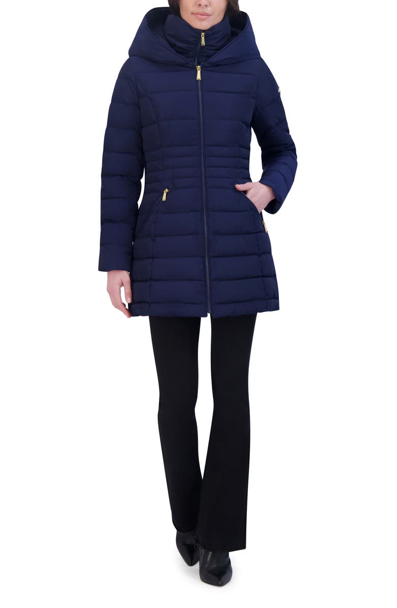 Laundry by Shelli Segal Quarter Bibbed Puffer Jacket, Alternate, color, Evening Blue