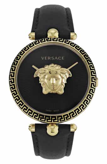 Versace Palazzo Empire Leather Strap Watch, 39mm