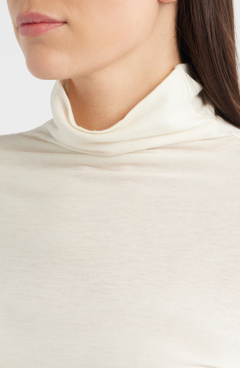 BOSS Elavu Turtleneck Top, Alternate, color, Soft Cream