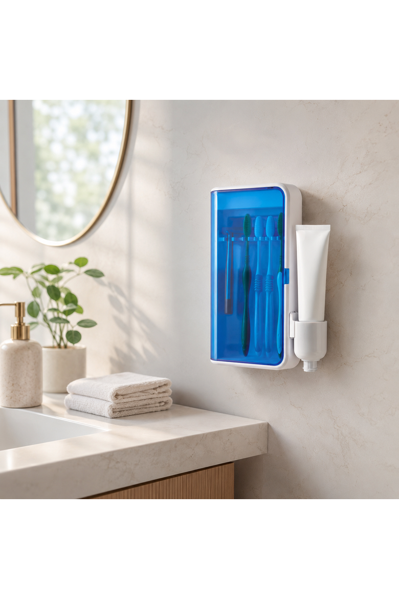 Rotary Toothbrush & UV Sanitizer Station, Alternate, color, White