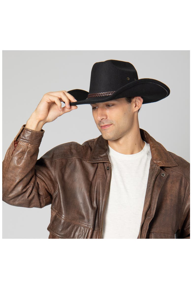 Cattleman's Crease Fedora, Alternate, color, BLACK