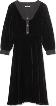 LK Bennett Cordelia Long Sleeve Velvet Dress