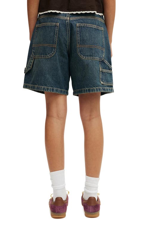 Cotton On Relaxed Denim Short In Logans Blue Carpenter