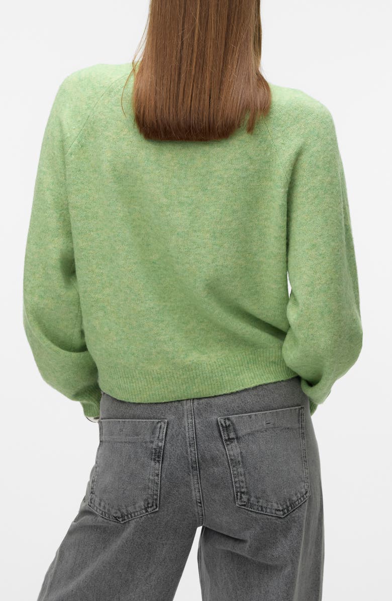 VERO MODA Leaf Mock Neck Sweater, Alternate, color, Forest Shade Detail