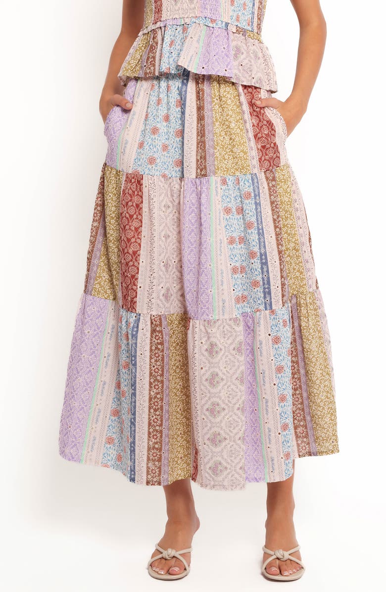 Petal & Pup Petai Patchwork Maxi Skirt, Alternate, color, Botanic Multi