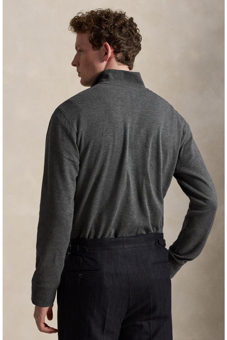 Luxury Cotton Blend Quarter Zip Pullover, Alternate, color, GREY
