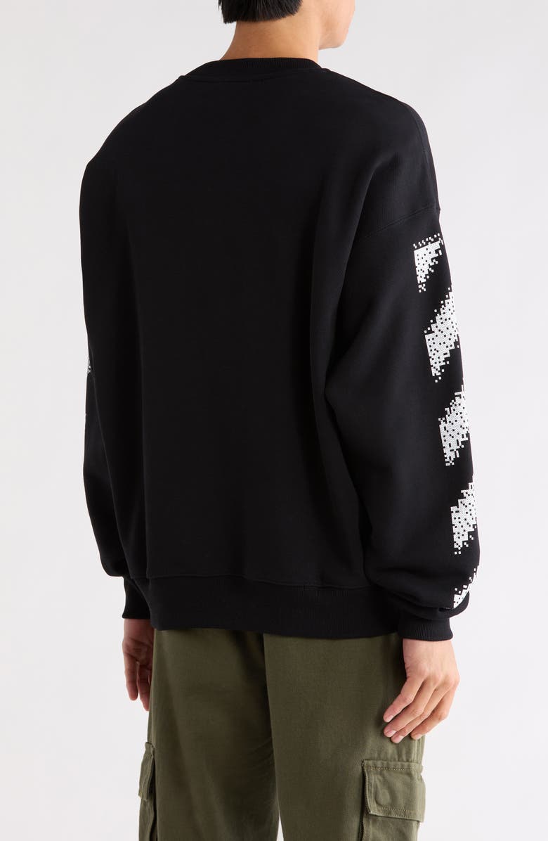 Off-White Pixel Diagonal Skate Sweatshirt, Alternate, color, Black-White
