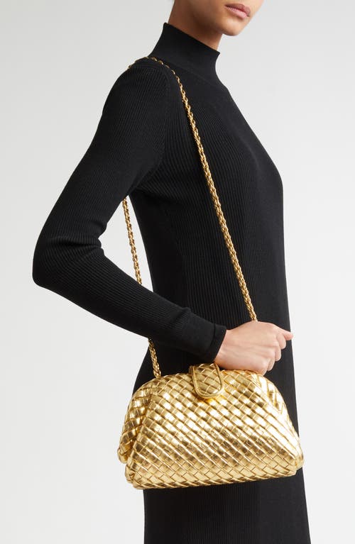 Bottega Veneta Mini Lauren 1980 Intrecciato Metallic Leather Clutch