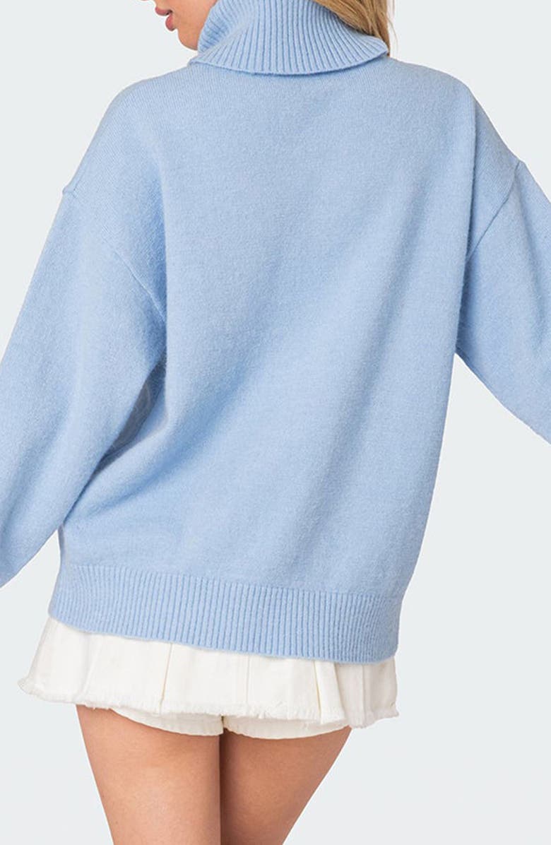 EDIKTED Isabelle Oversize Turtleneck Sweater, Alternate, color, Light-Blue