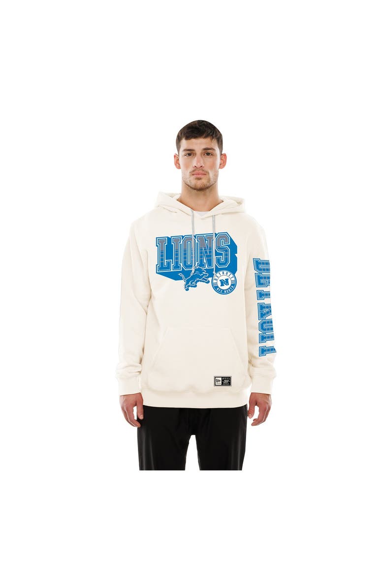 Men's New Era  Cream Detroit Lions Dune Dust Hoodie, Main, color, Cream