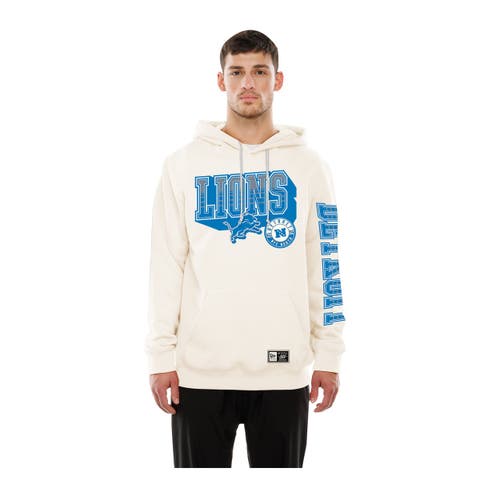 Men's New Era  Cream Detroit Lions Dune Dust Hoodie
