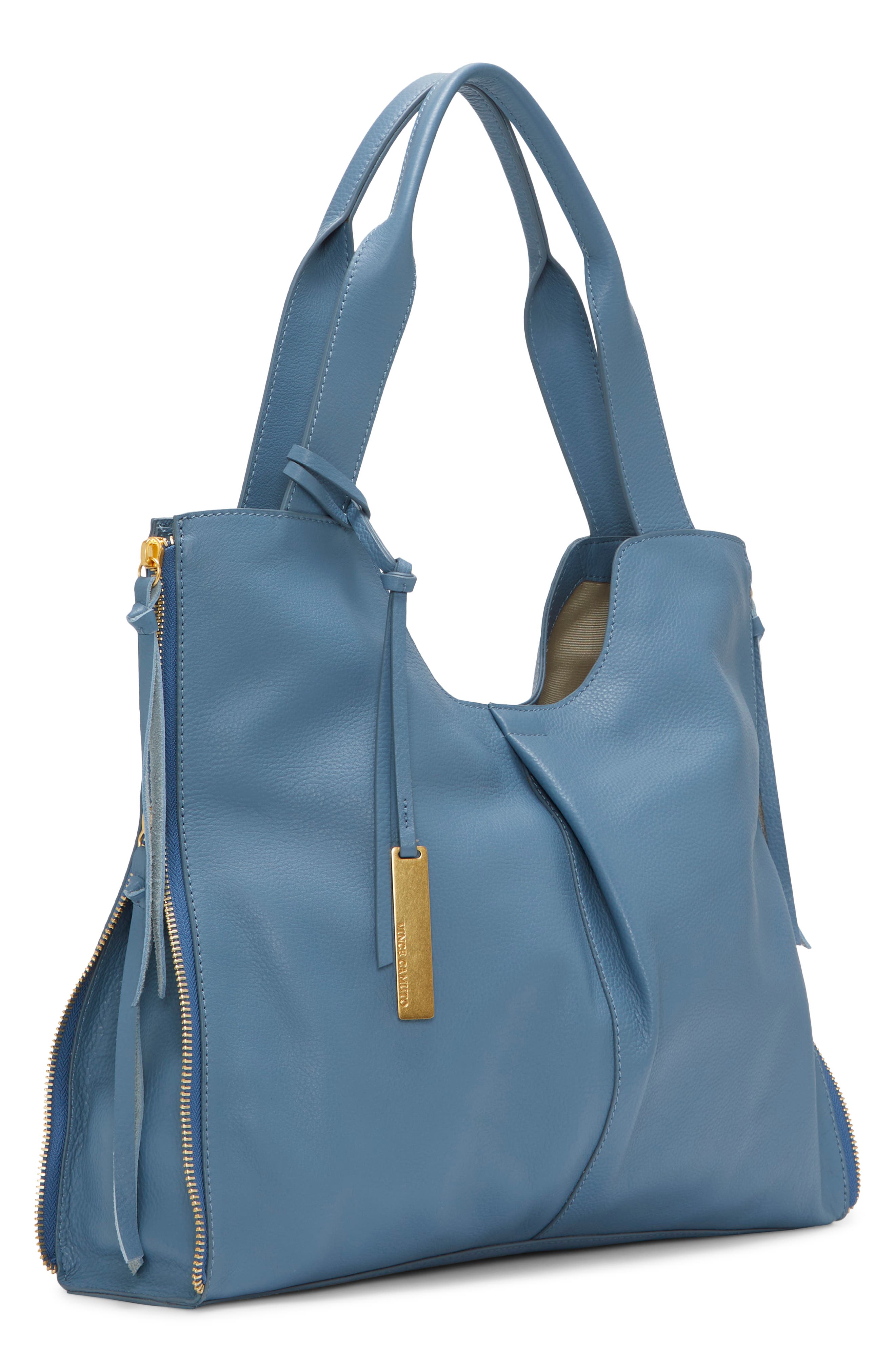 Vince Camuto Corla Leather Tote, Alternate, color, Blue