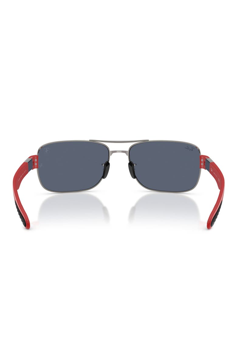 64mm Polarized Square Sunglasses, Alternate, color, GUNMETAL / DARK GREY