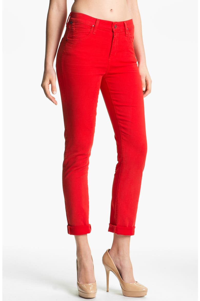 'Carlton' Crop Skinny Jeans, Main, color, VILLA RED