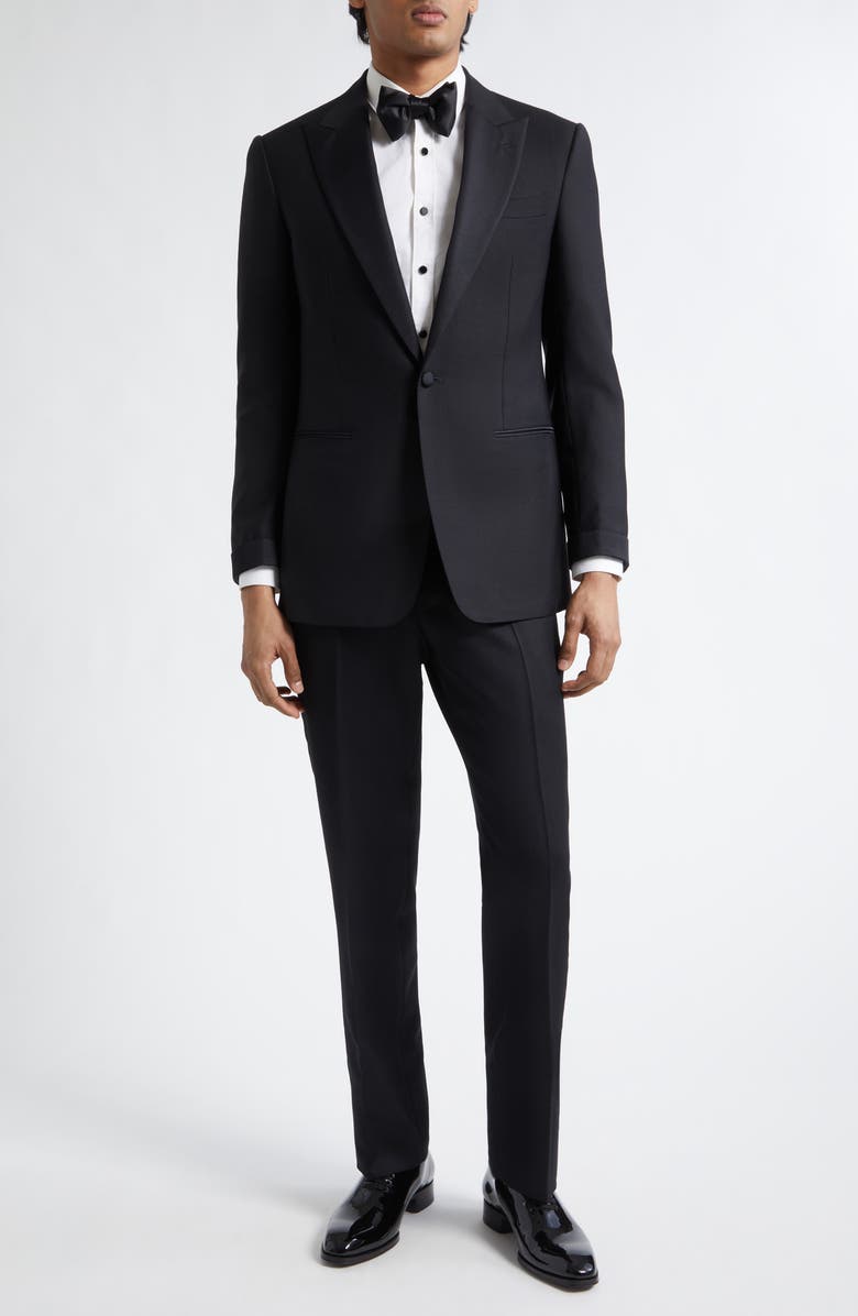 J. Mueser Waverly Virgin Wool & Mohair Tuxedo, Main, color, Black