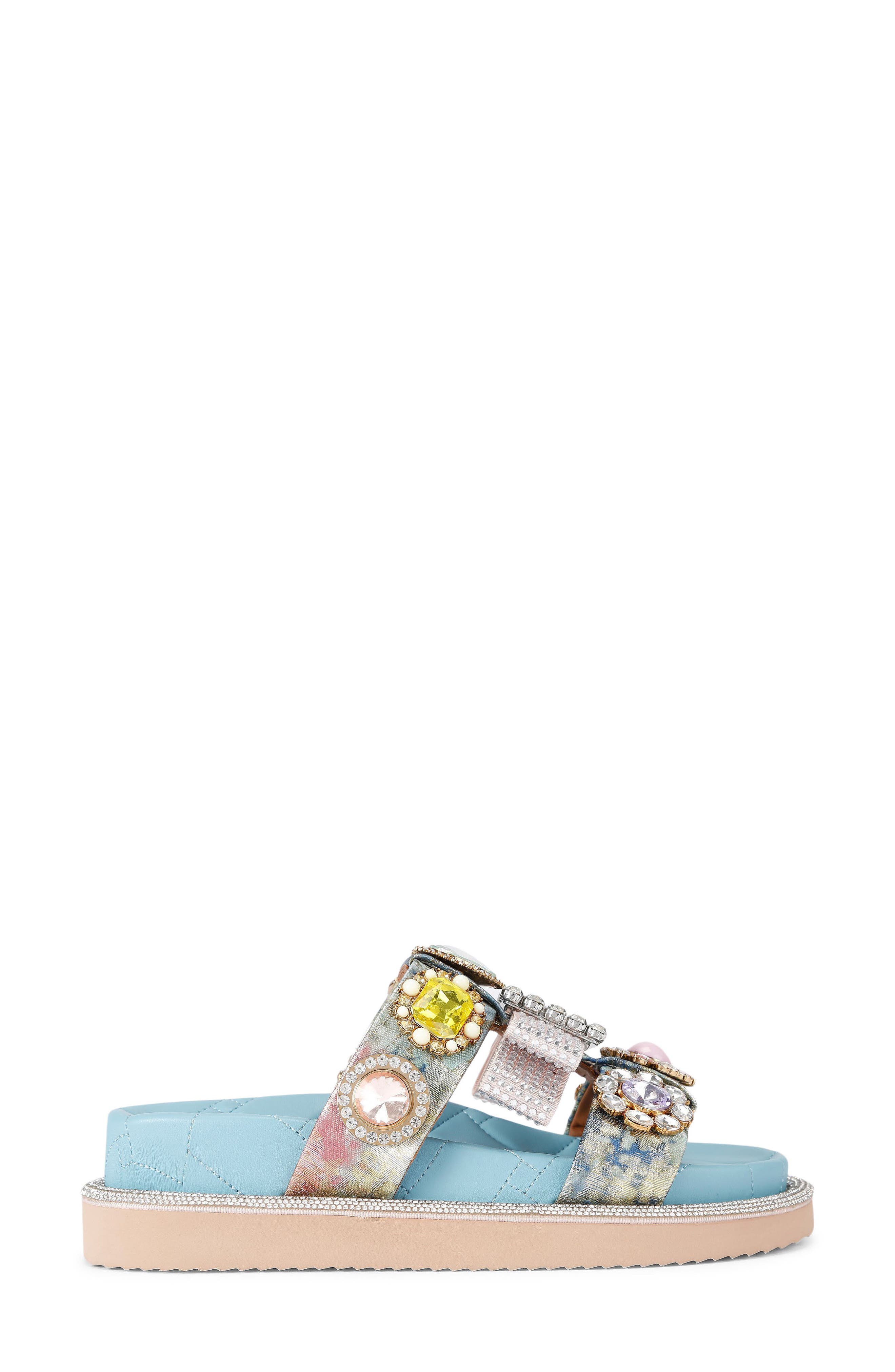 Kurt Geiger London Crystal Embellished Platform Sandal, Main, color, Blue Multi
