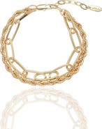 Ettika Paper Clip & Rope Chain Layered Bracelet