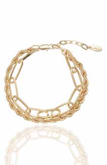 Ettika Paper Clip & Rope Chain Layered Bracelet