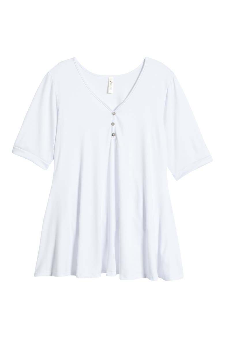 Three-Button Tunic, Alternate, color, WHITE