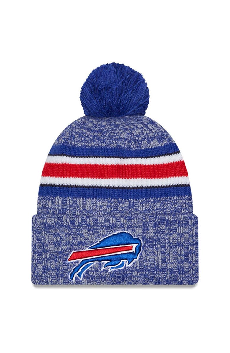 New Era Men's New Era  Royal Buffalo Bills 2023 Sideline Cuffed Knit Hat With Pom, Main, color, 