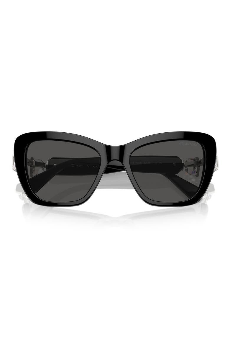 52mm Cat Eye Sunglasses, Alternate, color, BLACK