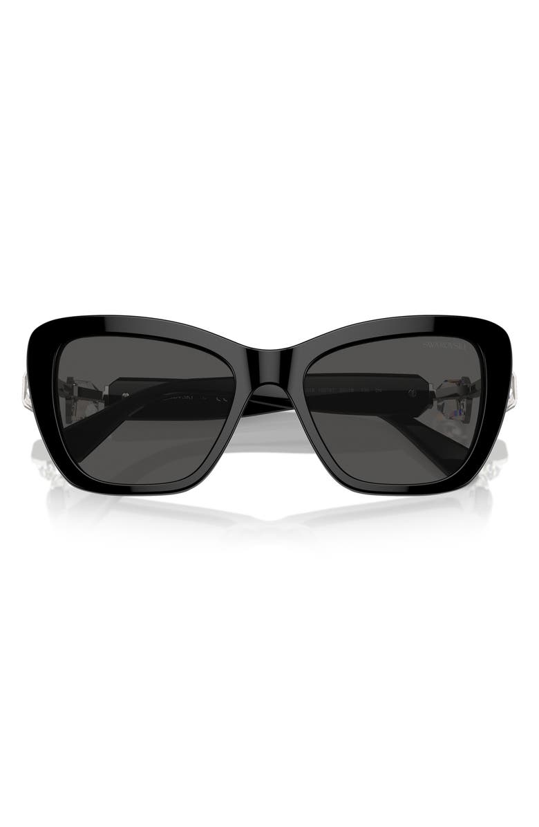 Swarovski 52mm Cat Eye Sunglasses, Alternate, color, Black