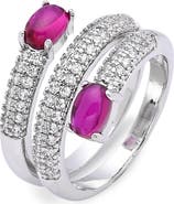 EYE CANDY LOS ANGELES Cubic Zirconia Faux Wrap Ring