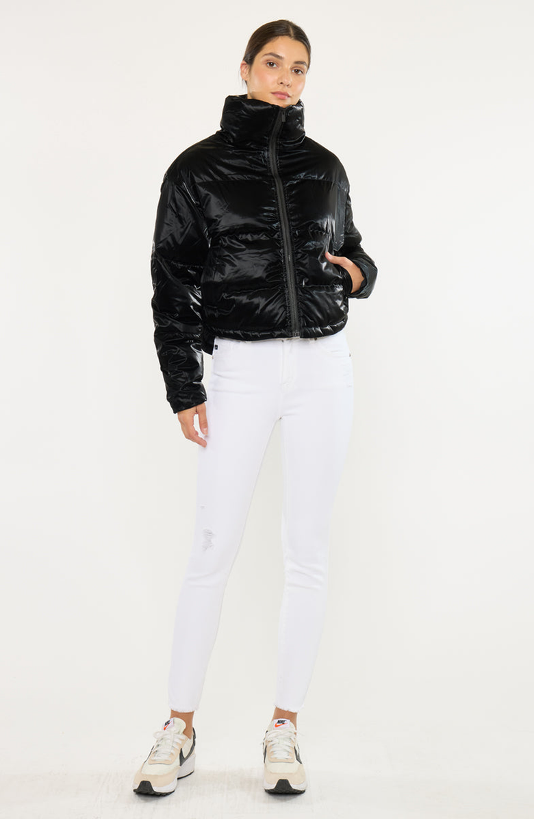 KanCan Lux Cropped Puffer Jacket, Alternate, color, Black